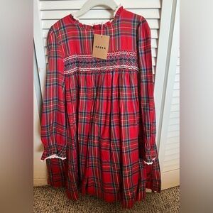 Boden Red Plaid Kids Formal Dress